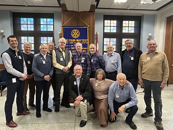 Group shot of Rotary Club members who are also military veterans.